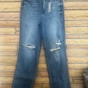 Judy Blue Women's Straight Leg Distressed Jeans - Classic Blue
